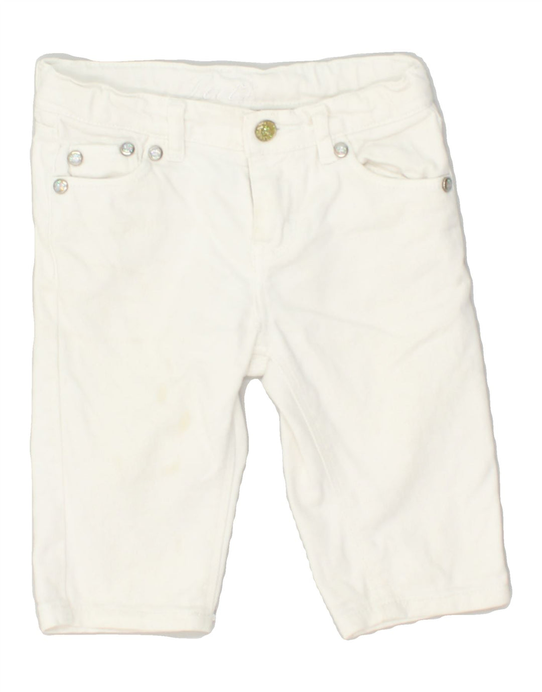 LEVI'S Girls Denim Shorts 3-4 Years W22 Off White Cotton | Vintage Levi's | Thrift | Second-Hand Levi's | Used Clothing | Messina Hembry 
