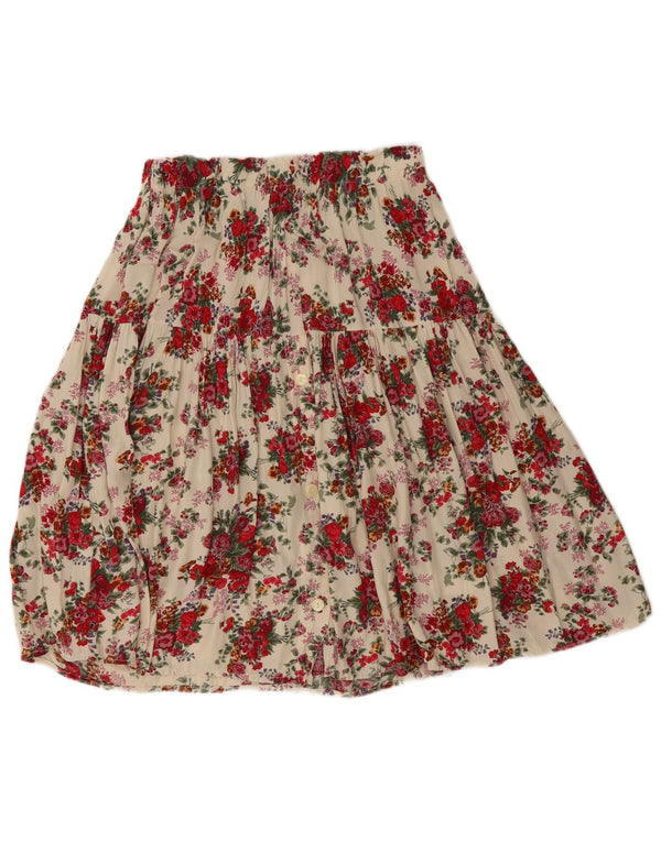 Vintage plisseret nederdel til kvinder W26 Small off white blomster
