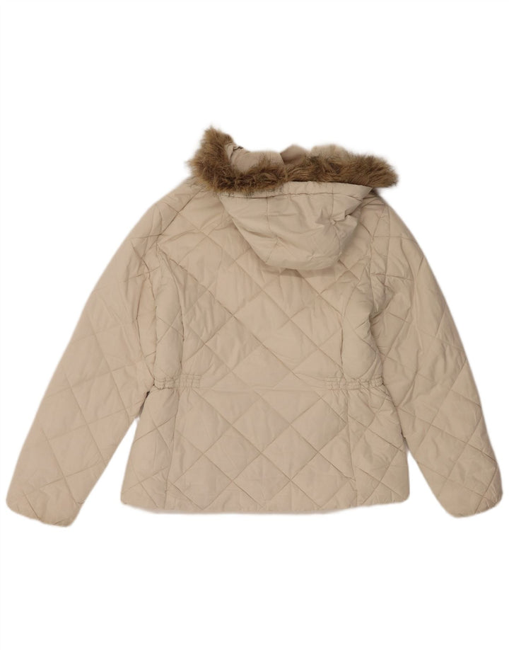 Marks & Spencer Veste matelassée à capuche pour femme UK 12 Polyester blanc moyen