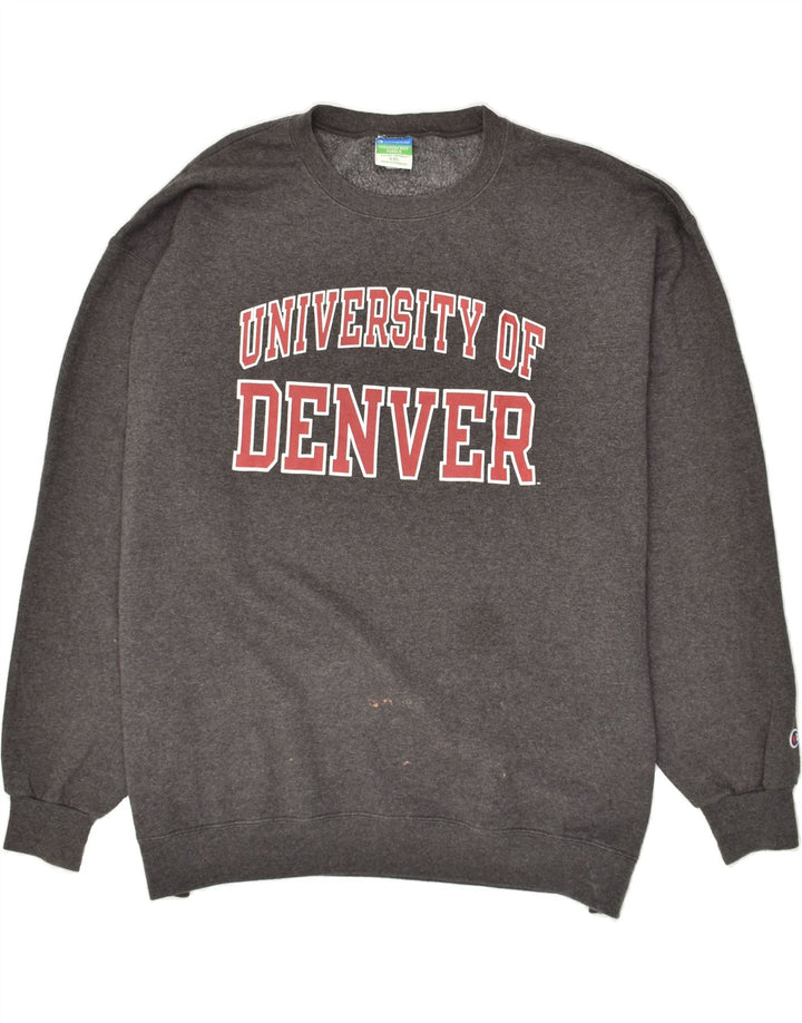 CHAMPION Mens Denver Graphic Sweatshirt Jumper 2XL Grey Cotton Vintage Champion and Second-Hand Champion from Messina Hembry 