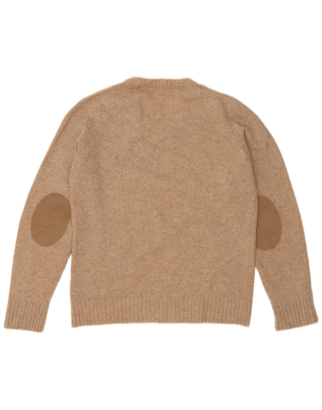Zara Mens V-Neck Jumper Sweater Large Beige Wool