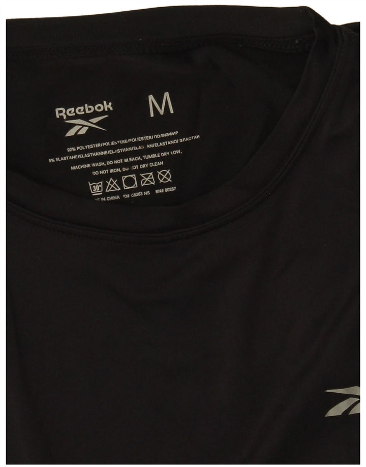 Reebok Mens T-Shirt Top Medium Black Polyester