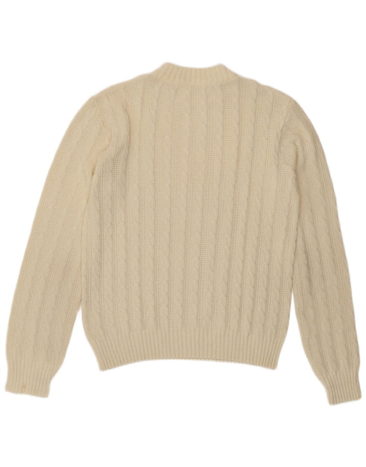 Maglione girocollo da uomo vintage color bianco sporco medio