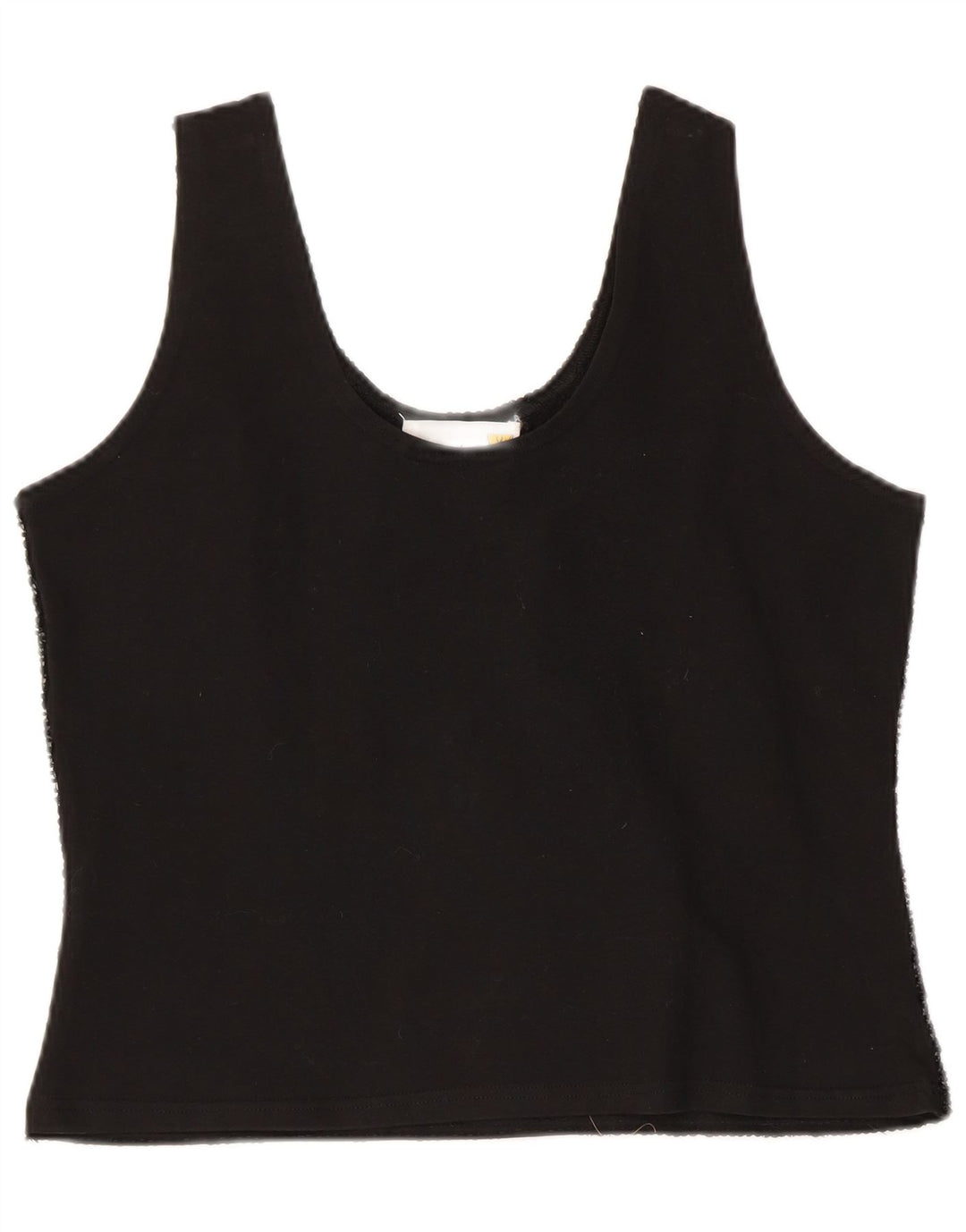 Vintage Womens Evening Abstract Pattern Bluză Top UK 12 Medium Black