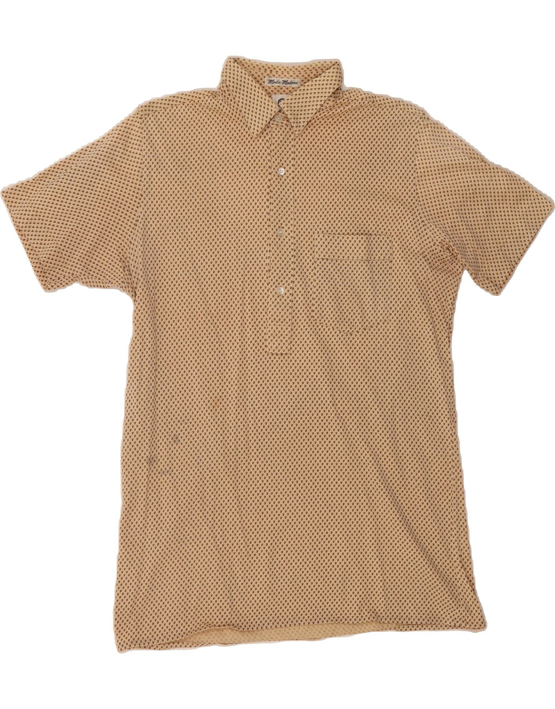 C & A Mens Abstract Pattern Pullover Shirt IT 48/50 Medium Beige Vintage C & A and Second-Hand C & A from Messina Hembry 