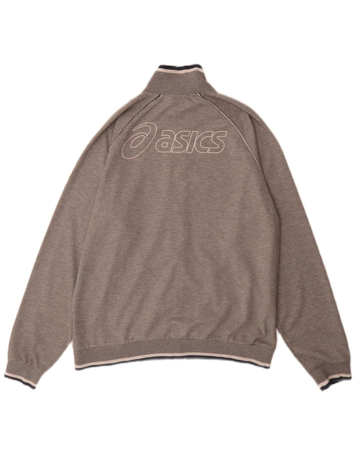 Giacca sportiva da uomo con grafica Asics XL grigia in poliestere sportiva