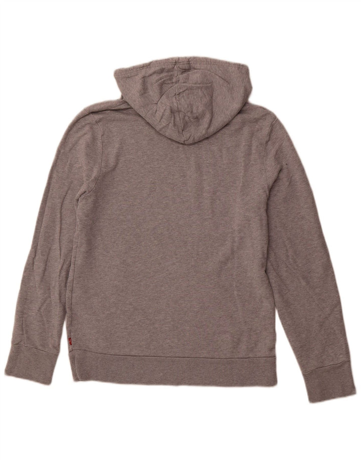 Levi's Mens Graphic Hoodie Jumper Small Grey Cotton