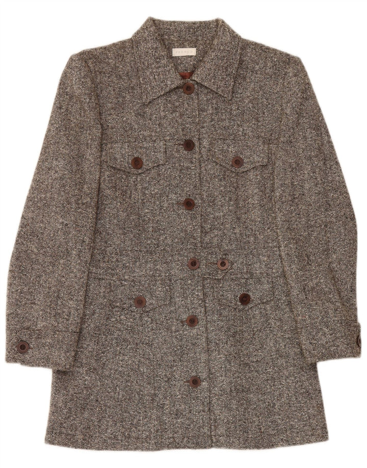 Promod Abrigo para mujer UK 42 Algodón moteado gris medio