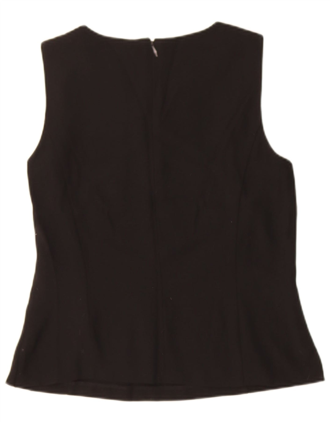 HUCKE Womens Sleeveless Blouse Top UK 12 Medium Black Floral Polyester