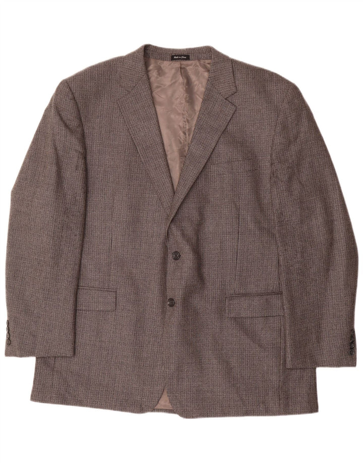 Chaps Mens 2 Button Blazer Jacket UK 48 3XL Grey Wool