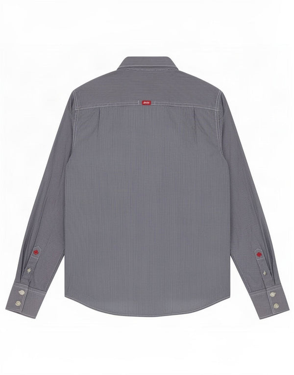 Camicia da uomo Superdry media cotone gessato blu navy