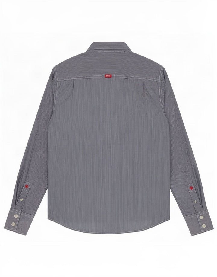 Superdry herreskjorte medium marineblå nålestribet bomuld