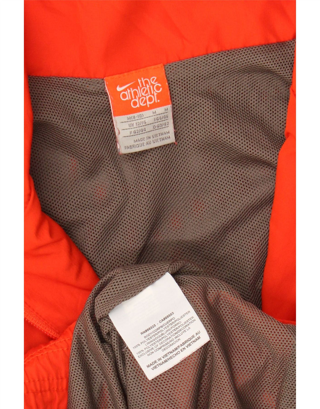 NIKE Womens Tracksuit Top Jacket UK 12/14 Medium Orange Polyester