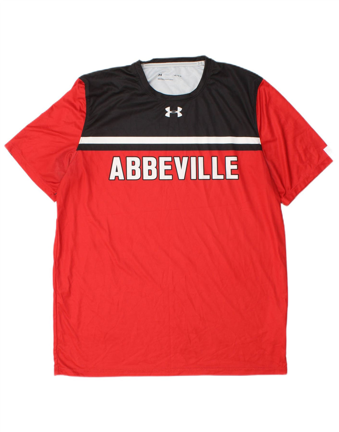 T-shirt grafica da uomo UNDER ARMOUR Top grande in poliestere color block rosso