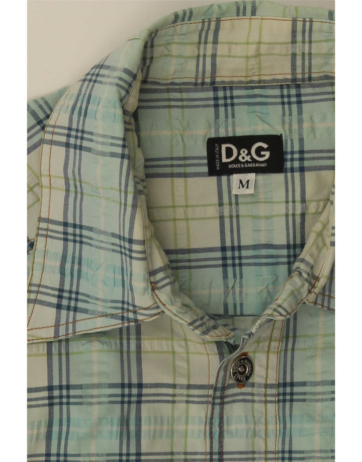 Dolce & Gabbana Mens Short Sleeve Shirt Medium Blue Check