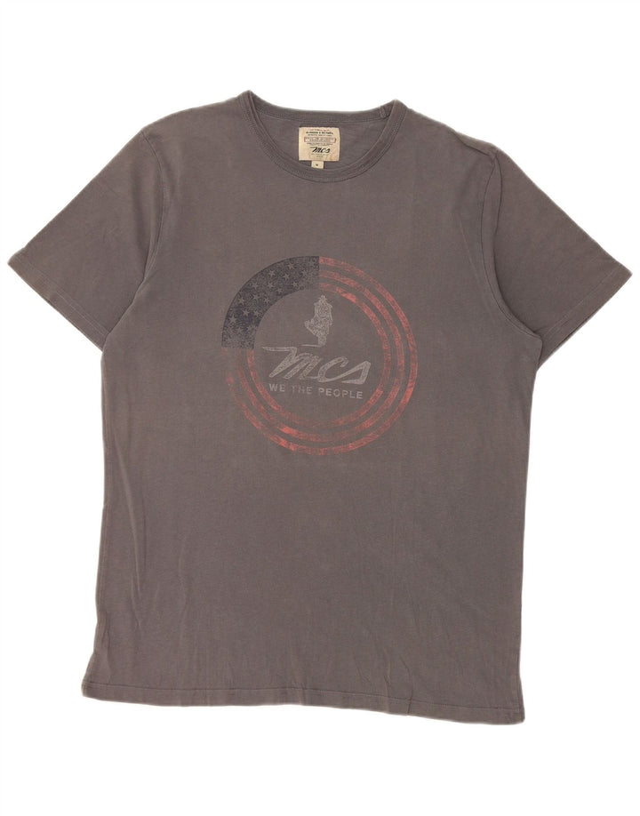 Marlboro Classics Herre Grafisk T-Shirt Top Medium Grå