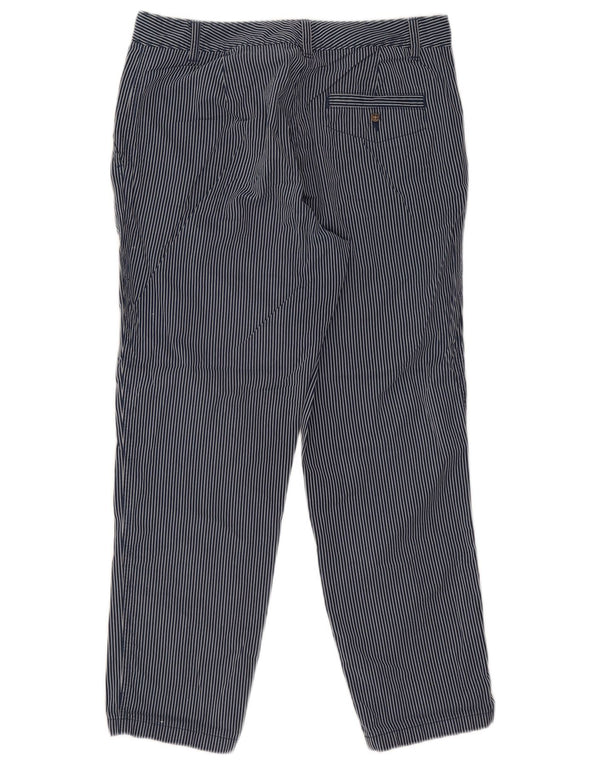 Marks & Spencer Womens Cropped Trousers UK 12 Medium W30 L26 Navy Blue
