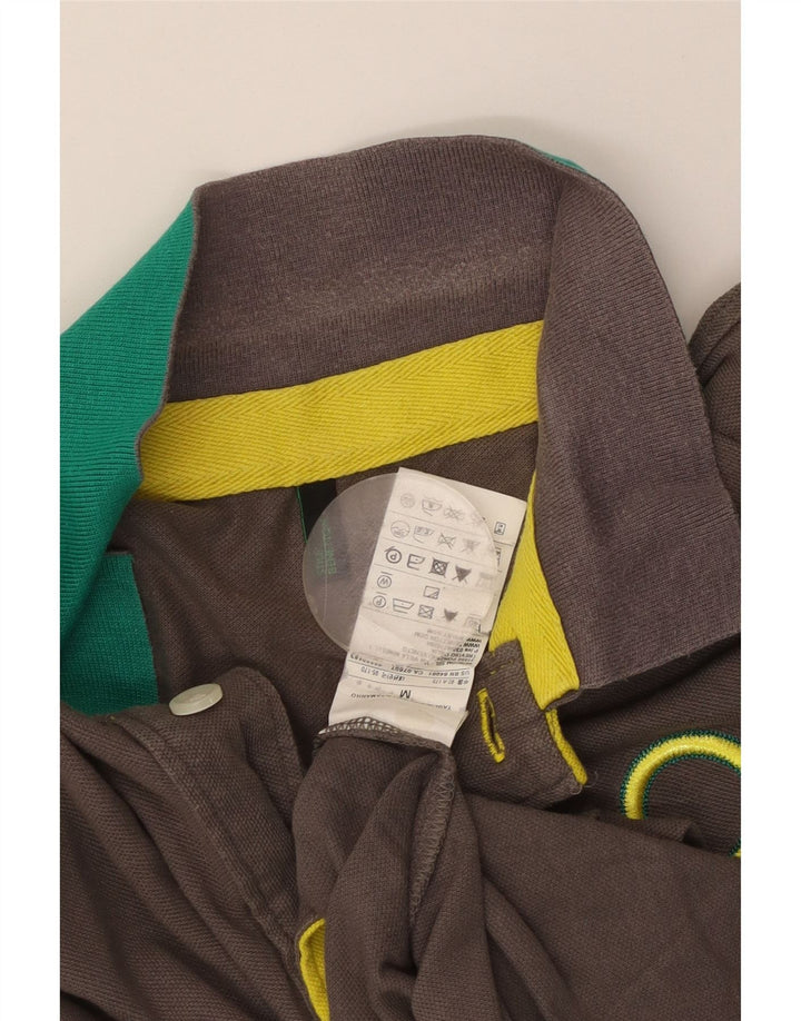 BENETTON Poloskjorte til mænd mellemgrå bomuld