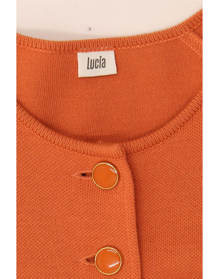 LUCIA Womens Longline Oversized Cardigan Sweater EU 36 Small Orange Vintage Lucia and Second-Hand Lucia from Messina Hembry 
