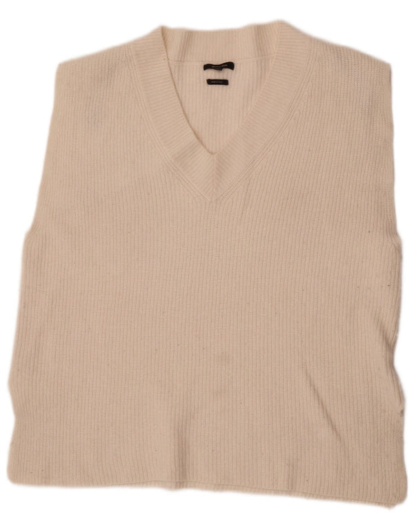 Massimo Dutti Damen Weste Top UK 14 Medium Off White Polyamid