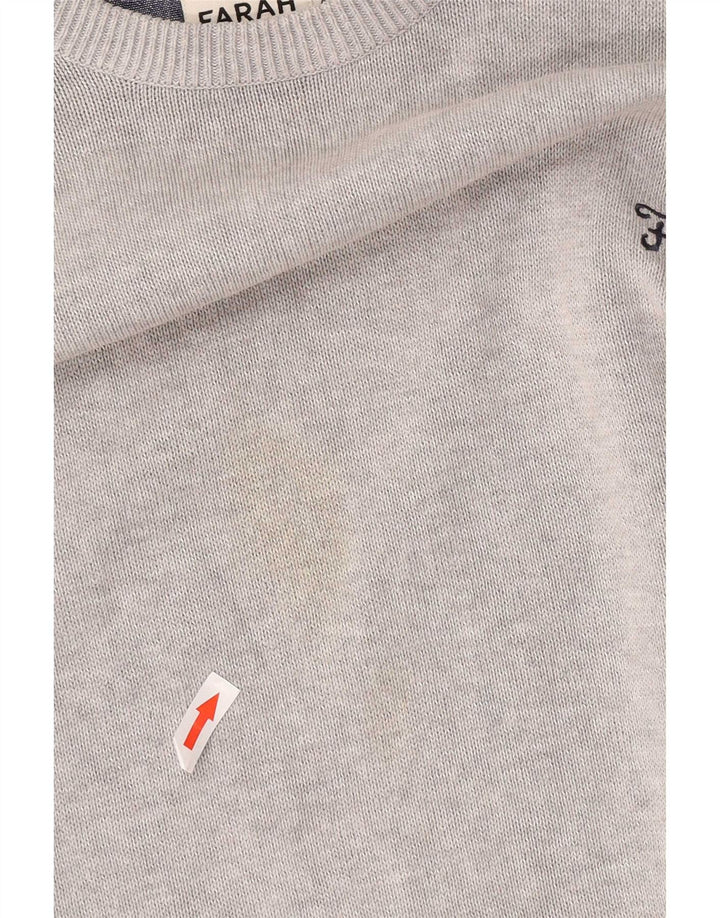 Farah Mens Boat Neck Jumper Sweater 2XL Grey Cotton