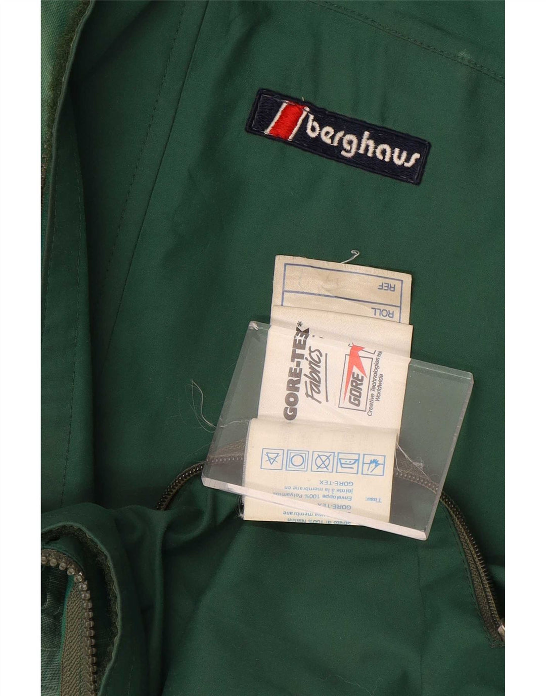 Berghaus Mens Hooded Raincoat UK 38 Medium Green Nylon