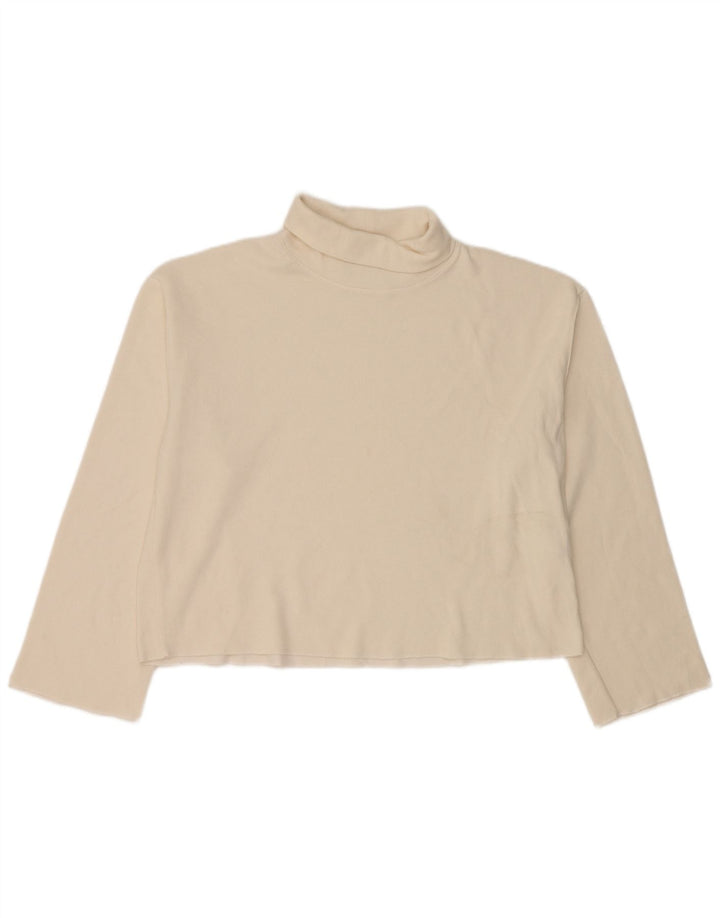 Zara Womens Top Long Sleeve UK 16 Large White Cotton