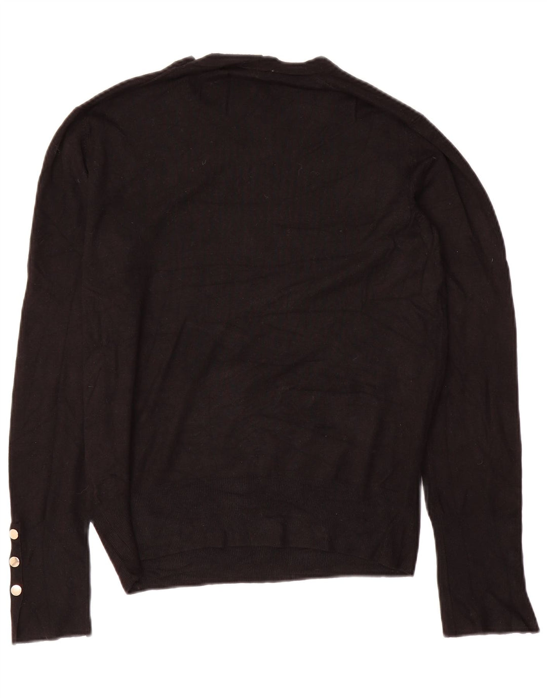 Zara Womens Crew Neck Jumper Sweater UK 14 Medium Black Viscose