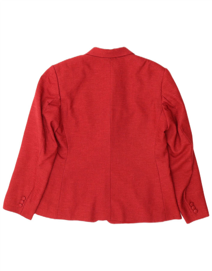 VINTAGE Womens 3 Button Blazer Jacket UK 14 Large Red Flecked