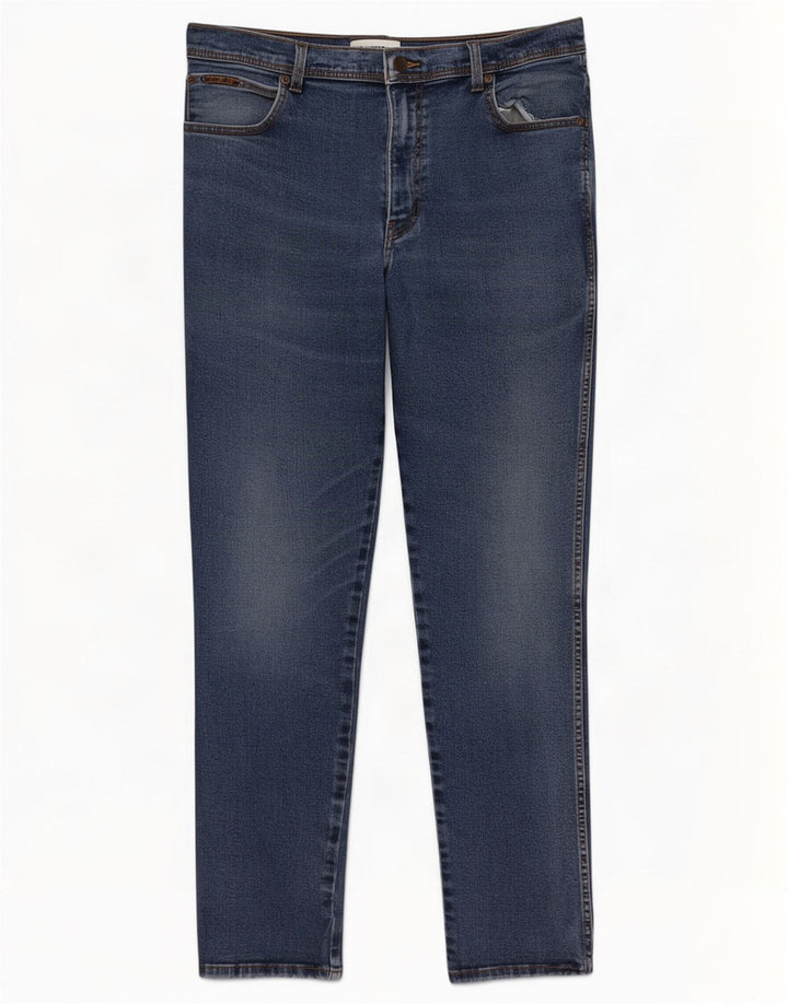 Wrangler Mens Texas Straight Jeans W38 L32 Blue Cotton