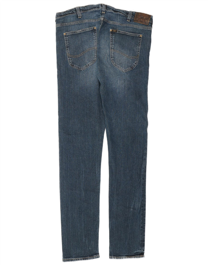 Lee Womens Luke Slim Jeans W36 L34 Blue Cotton
