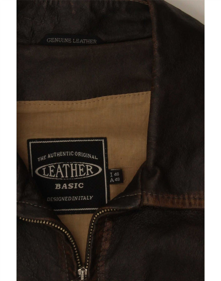 Vintage Herren Lederjacke IT 48 Mittelbraun