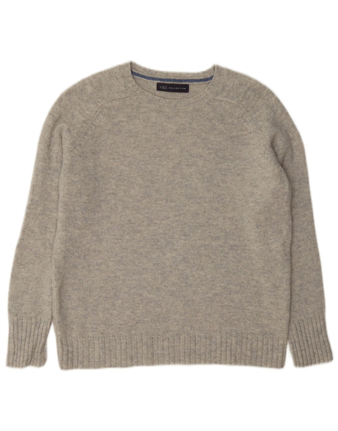 Marks & Spencer Womens Boat Neck Jumper Sweater UK 12 Medium Blue Flecked