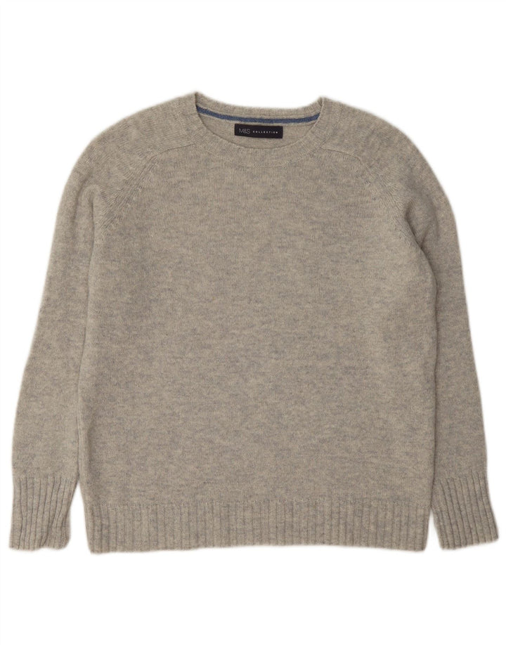 Marks & Spencer Womens Boat Neck Jumper Sweater UK 12 Medium Blue Flecked