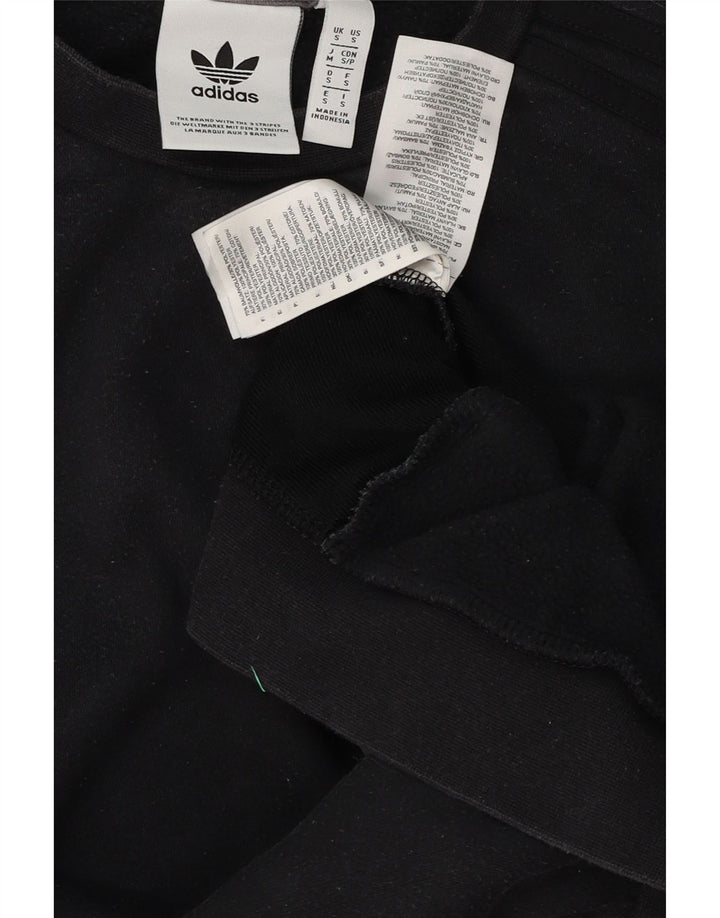 Felpa da uomo Adidas maglione piccolo nero in cotone color block