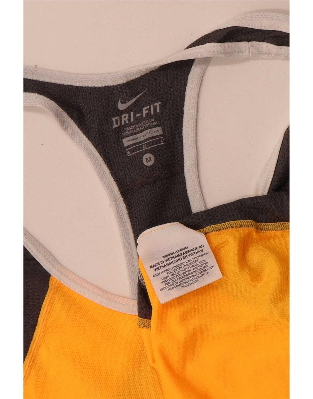 Canotta Nike Dri Fit da donna UK 12 poliestere color block giallo medio
