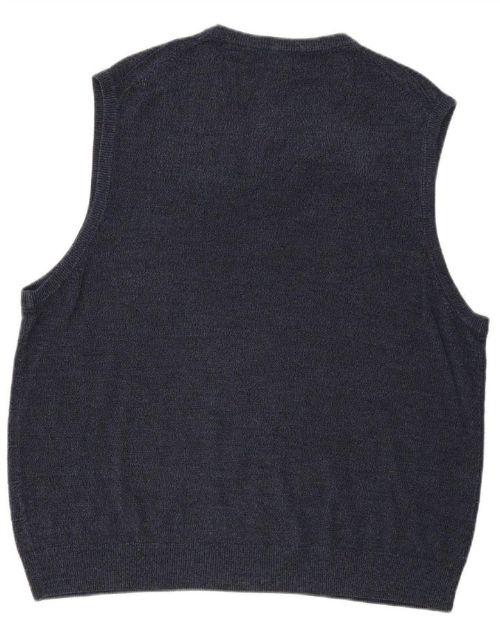 DOCKERS Mens Vest Tank Top 2XL Navy Blue Acrylic