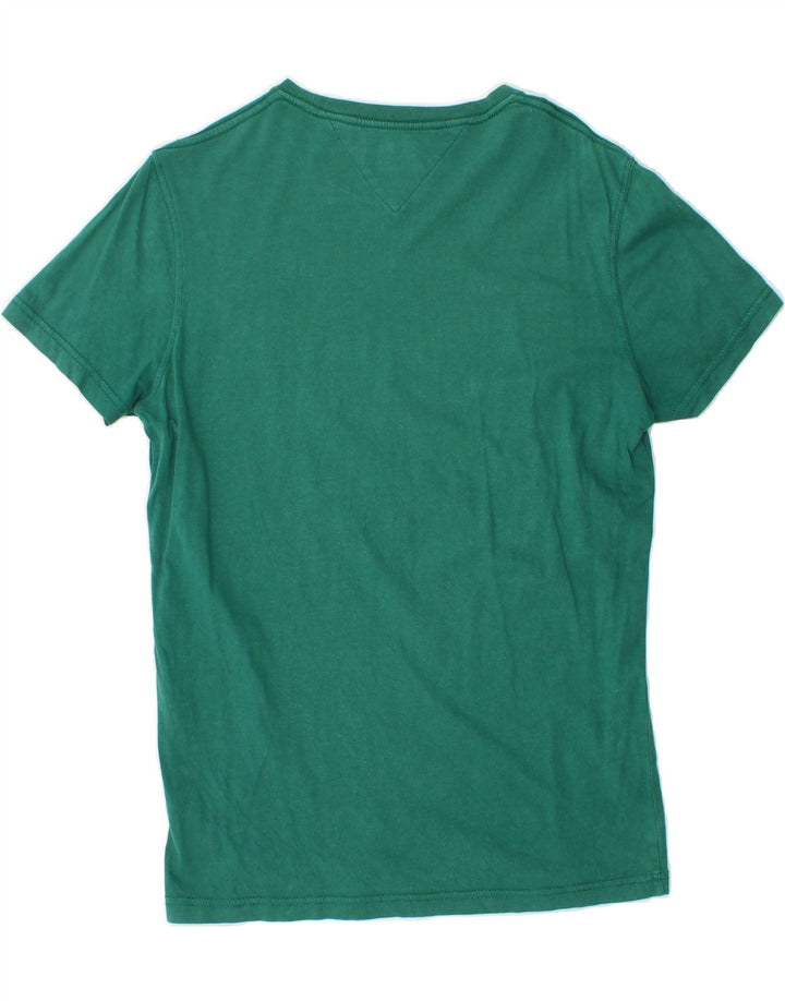 TOMMY HILFIGER Mens Graphic T-Shirt Top Small Green Vintage Tommy Hilfiger and Second-Hand Tommy Hilfiger from Messina Hembry 