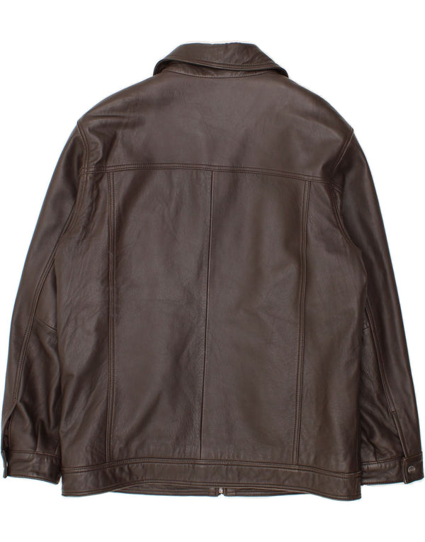 VINTAGE Mens Leather Jacket UK 38 Medium Brown Leather