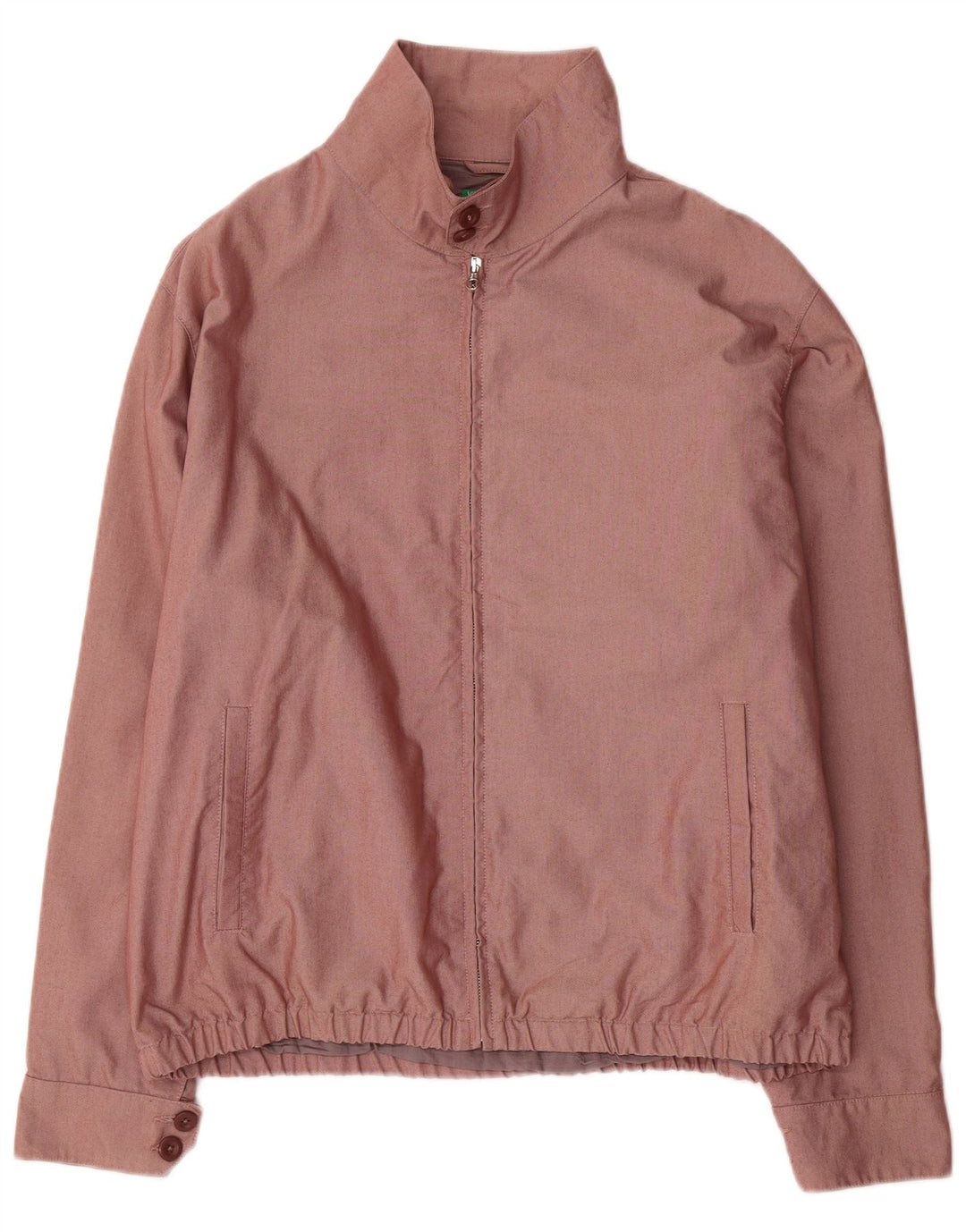 Benetton Mens Bomber Jacket UK 42 XL Brown Cotton