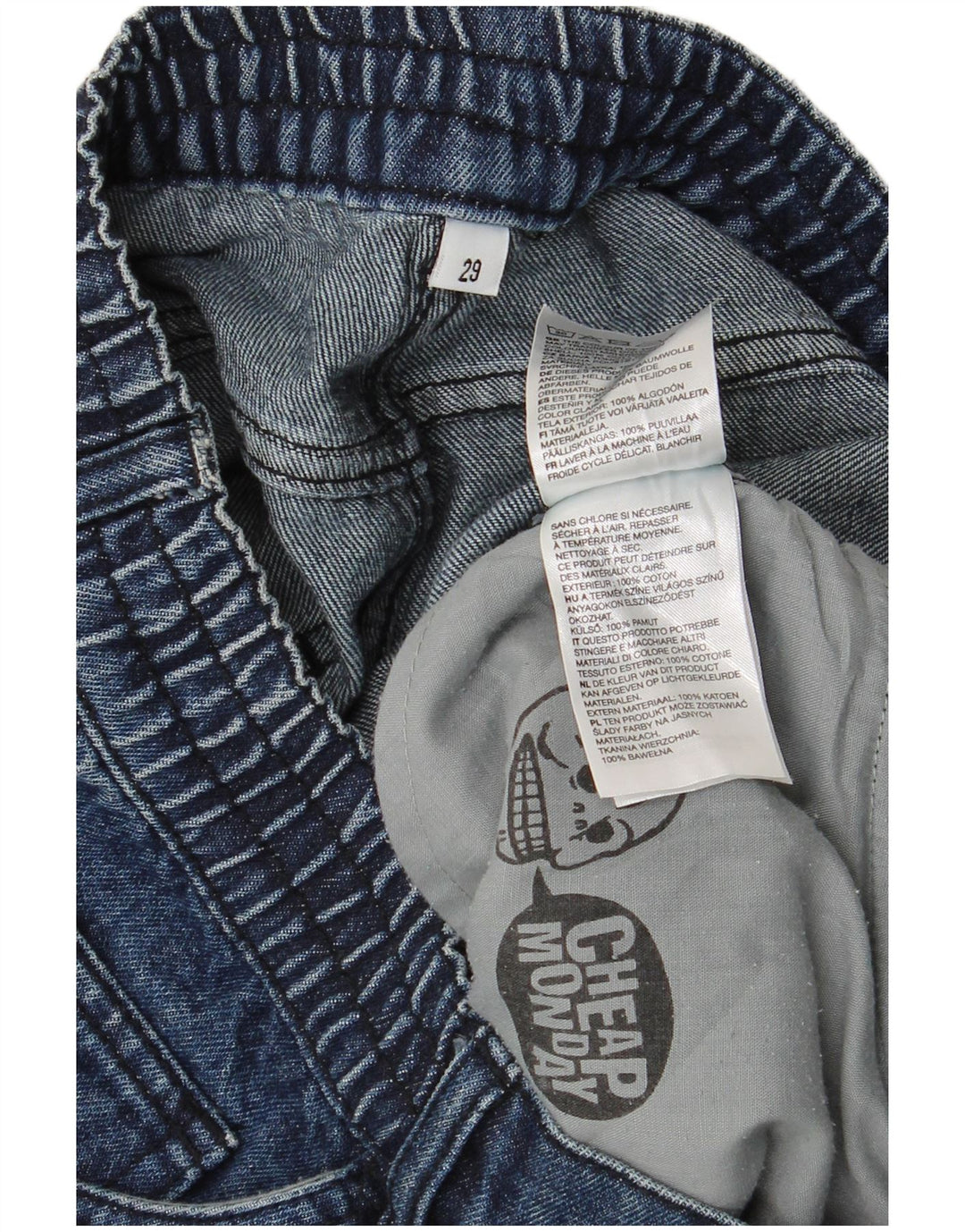Billige Mandag Herre Denim Bermuda Shorts W29 Small Navy Blue Bomuld
