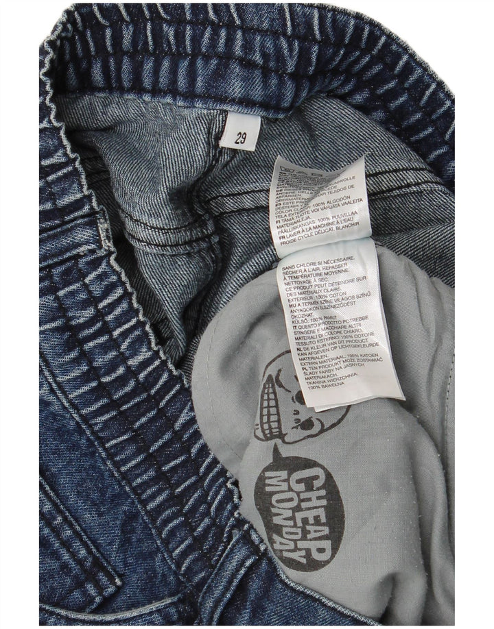 Billige Mandag Herre Denim Bermuda Shorts W29 Small Navy Blue Bomuld