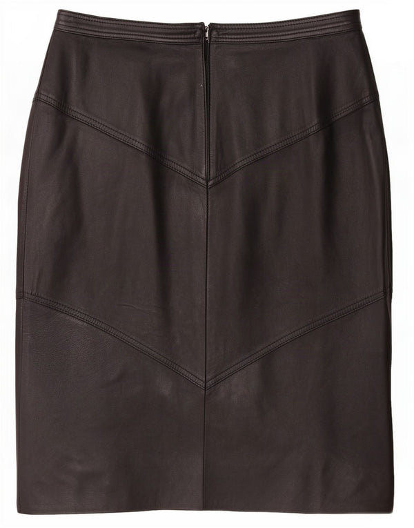 Gonna in pelle da donna La Cordee media W30 nera
