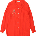 BARISAL Womens Graphic Shirt Blouse UK 12 Medium Red Cupro Vintage Barisal and Second-Hand Barisal from Messina Hembry 