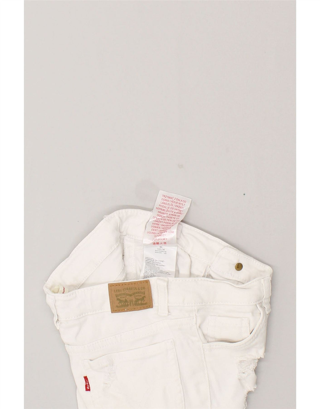 LEVI'S Girls 710 Distressed Skinny Jeans 7-8 Years W24 L23  White Cotton | Vintage Levi's | Thrift | Second-Hand Levi's | Used Clothing | Messina Hembry 