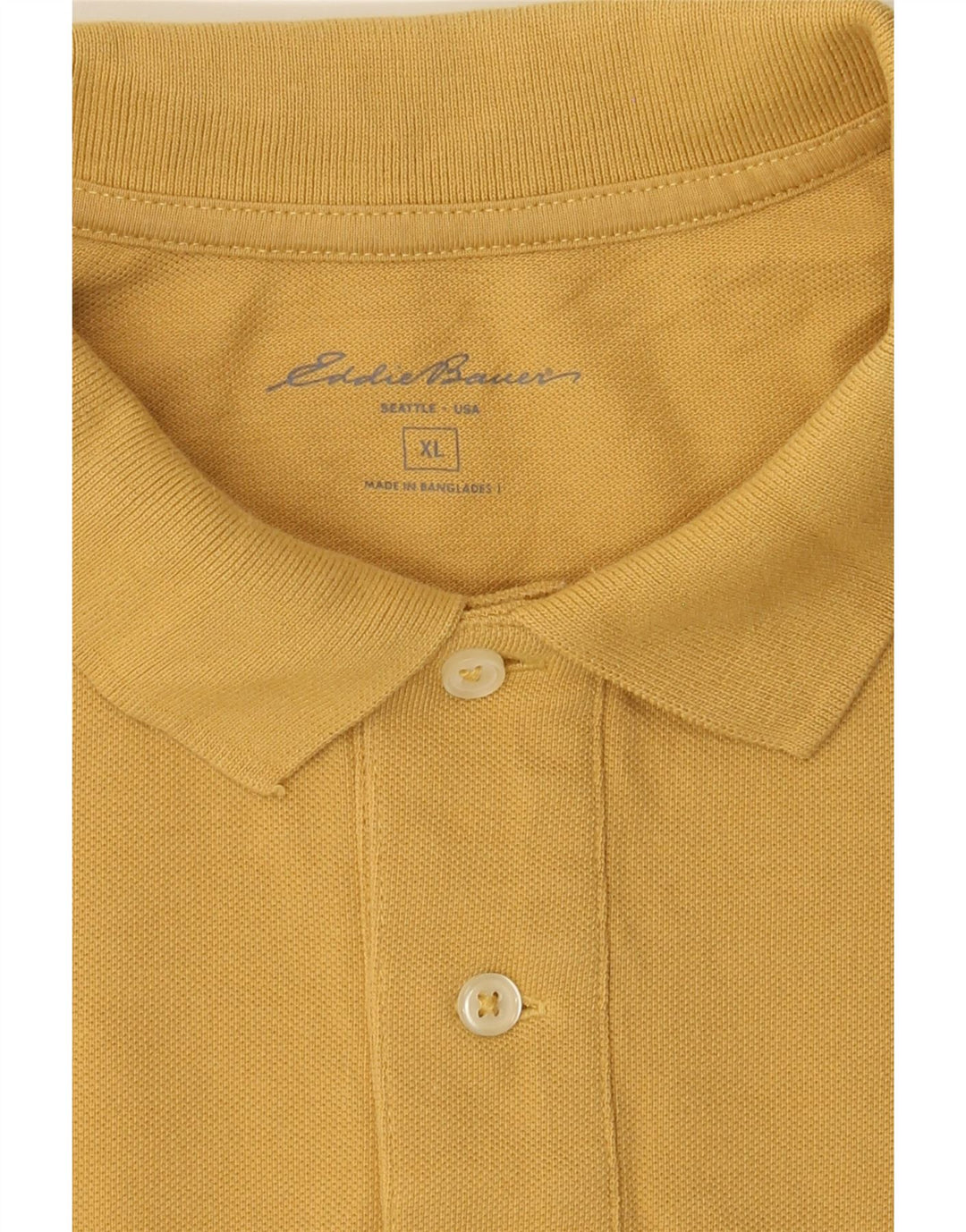 EDDIE BAUER Mens Polo Shirt XL Yellow Cotton Vintage Eddie Bauer and Second-Hand Eddie Bauer from Messina Hembry 
