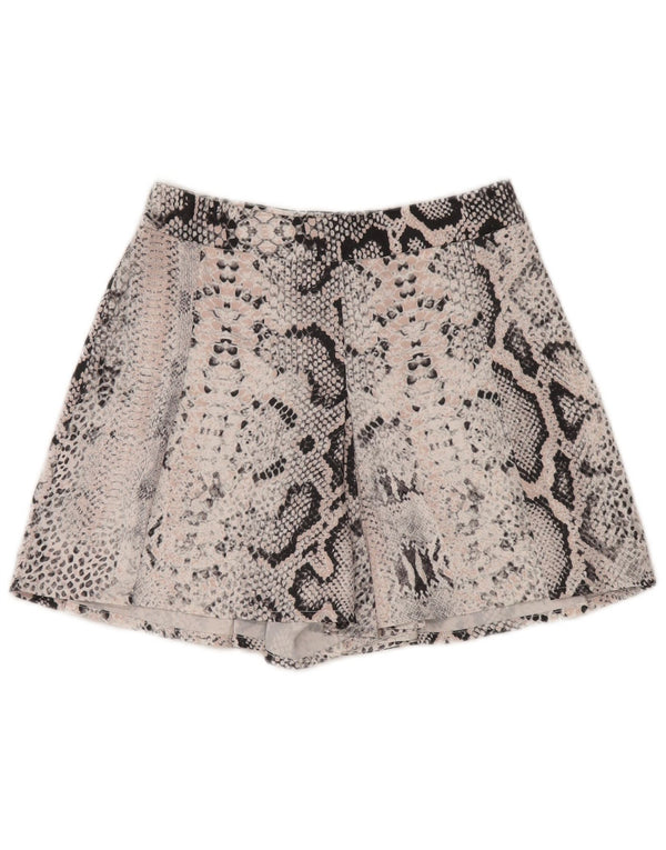 Karen Millen Womens High Waist Casual Shorts UK 6 XS W25 Pink Animal Print