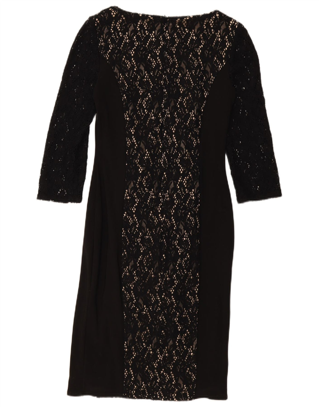 PHASE EIGHT Womens 3/4 Sleeve Lace Shift Dress UK 12 Medium Black