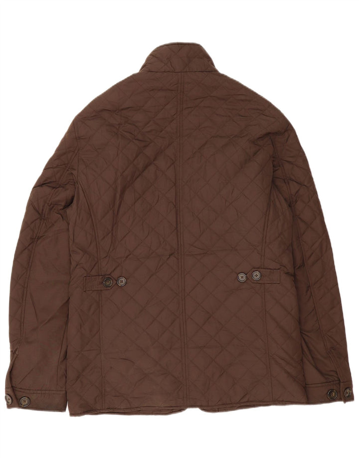 Marks & Spencer Mens Quilted Jacket UK 36 Small Brown Polyester