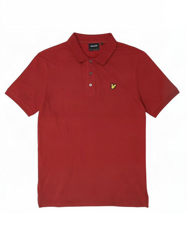 Lyle & Scott Mens Polo Shirt Large Maroon Cotton